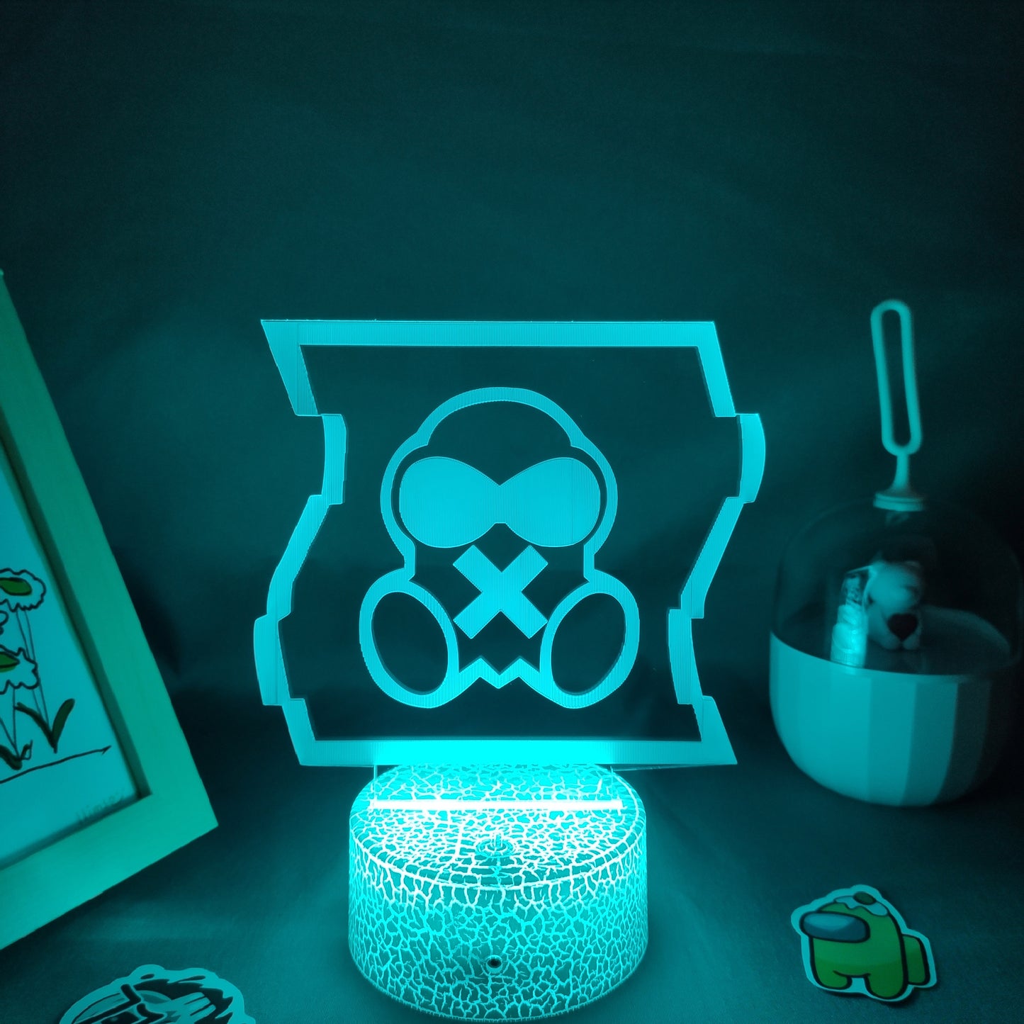 Game Rainbow Six COD Gas Mask 3D Lamps Led RGB Neon Night Light Birthday Cool Gift For Friend Bed Room Table Colorful Decoration