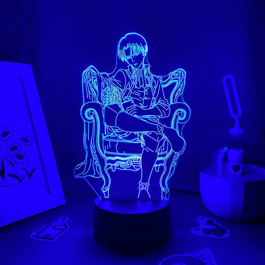 Anime Attack on Titan Figure Levi King Led Night Lights Friends Gifts Manga 3D Lava Lamp Bedroom Table Decor Shingeki no Kyojin