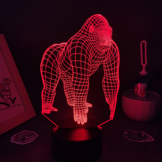 American Movie Titan 3D Lamp RGB Led Night Lights Colorful Birthday Gifts For Friends Bedroom Bedside Table Decor Animal Gorilla