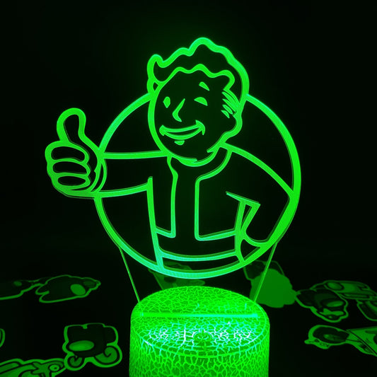 Fallout Pip Boy Game Mark 3D LED Illusion Night Lights Creative Gift for friend lava lamp bedroom bedside Table Desk Decoration