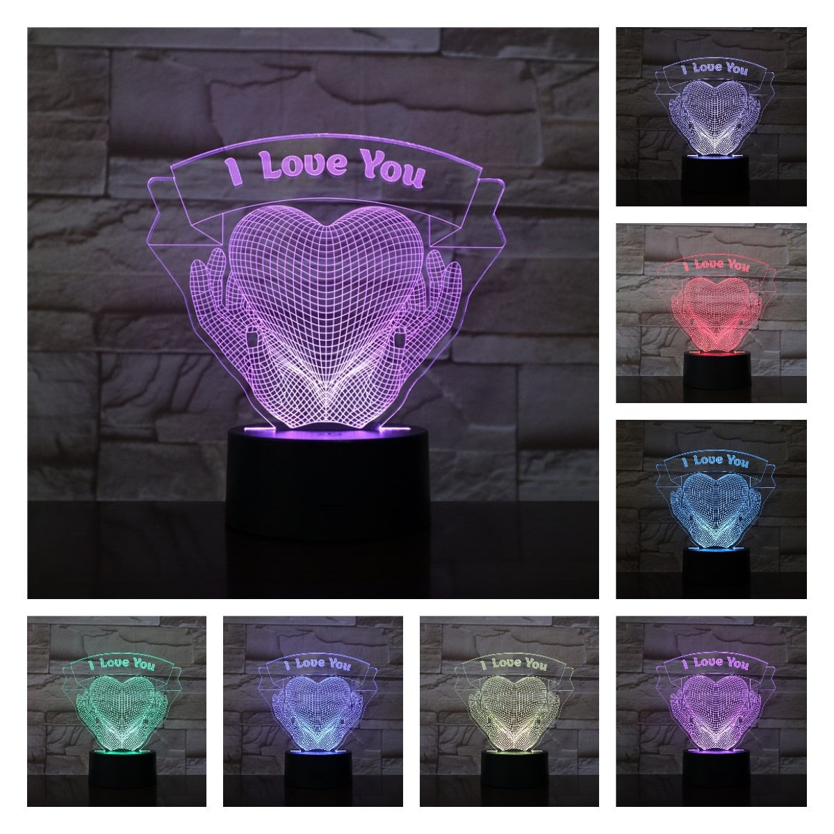 Valentine's Day Gifts 3D Lamp Illusion LED Night Light I LOVE YOU Romantic Love Lights Present for Girls Lady  Bedroom Decor