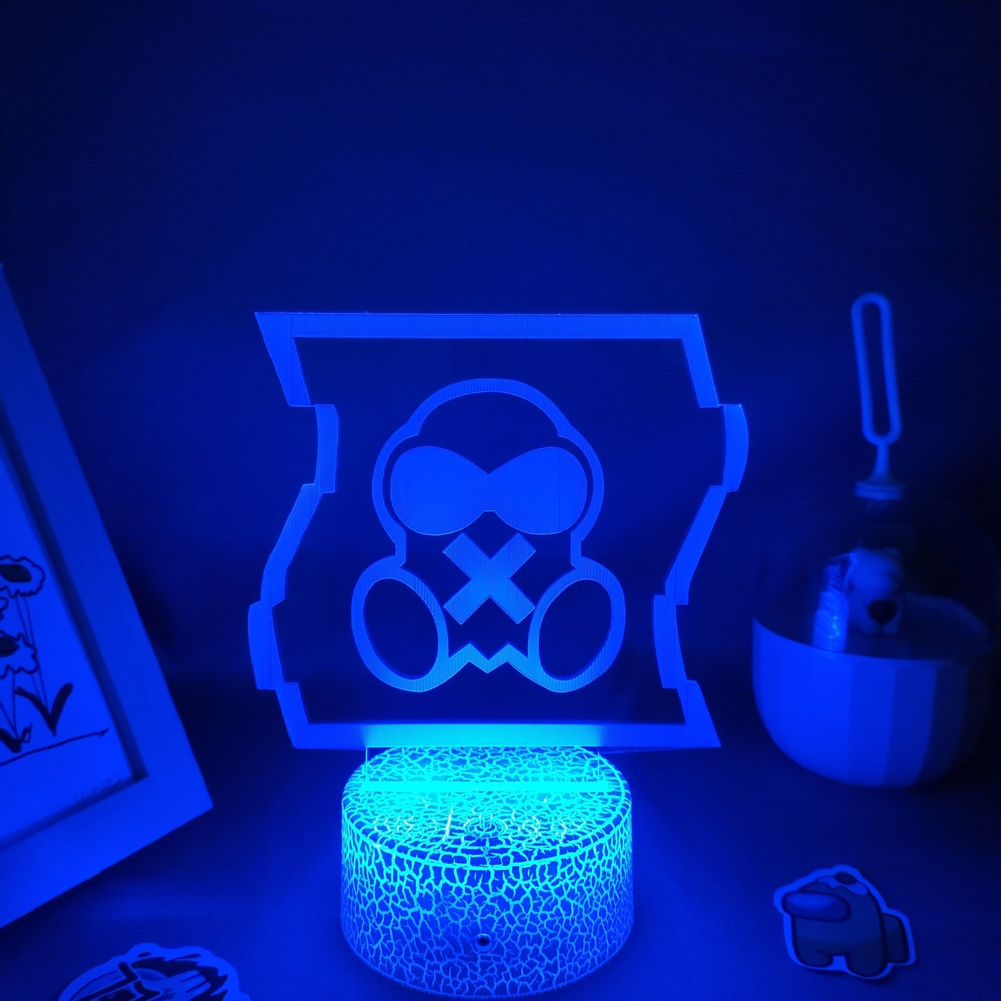 Game Rainbow Six COD Gas Mask 3D Lamps Led RGB Neon Night Light Birthday Cool Gift For Friend Bed Room Table Colorful Decoration