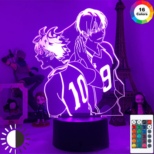 Haikyuu Bokuto Team Manga gift 3D led Anime lamp Illusion Night light color changing table lamp for home decor  kids Child gift