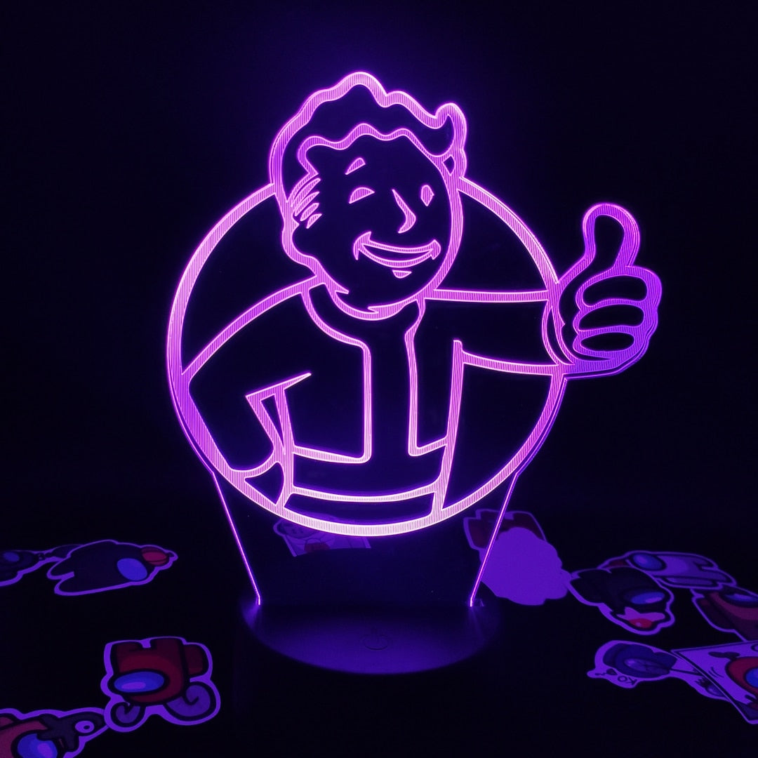 Fallout Pip Boy Game Mark 3D LED Illusion Night Lights Creative Gift for friend lava lamp bedroom bedside Table Desk Decoration