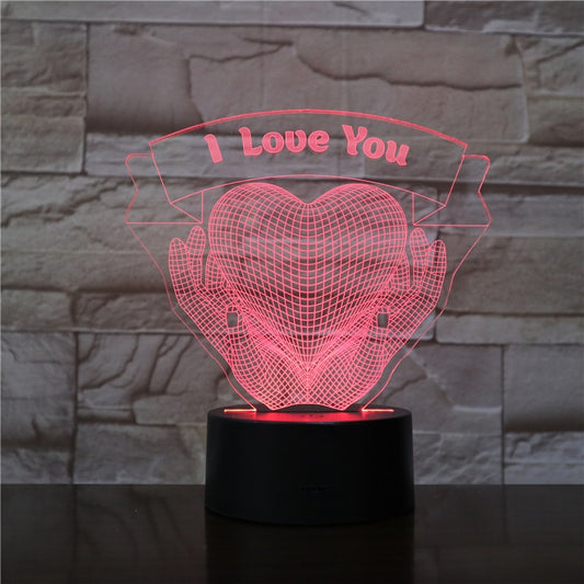 Valentine's Day Gifts 3D Lamp Illusion LED Night Light I LOVE YOU Romantic Love Lights Present for Girls Lady  Bedroom Decor