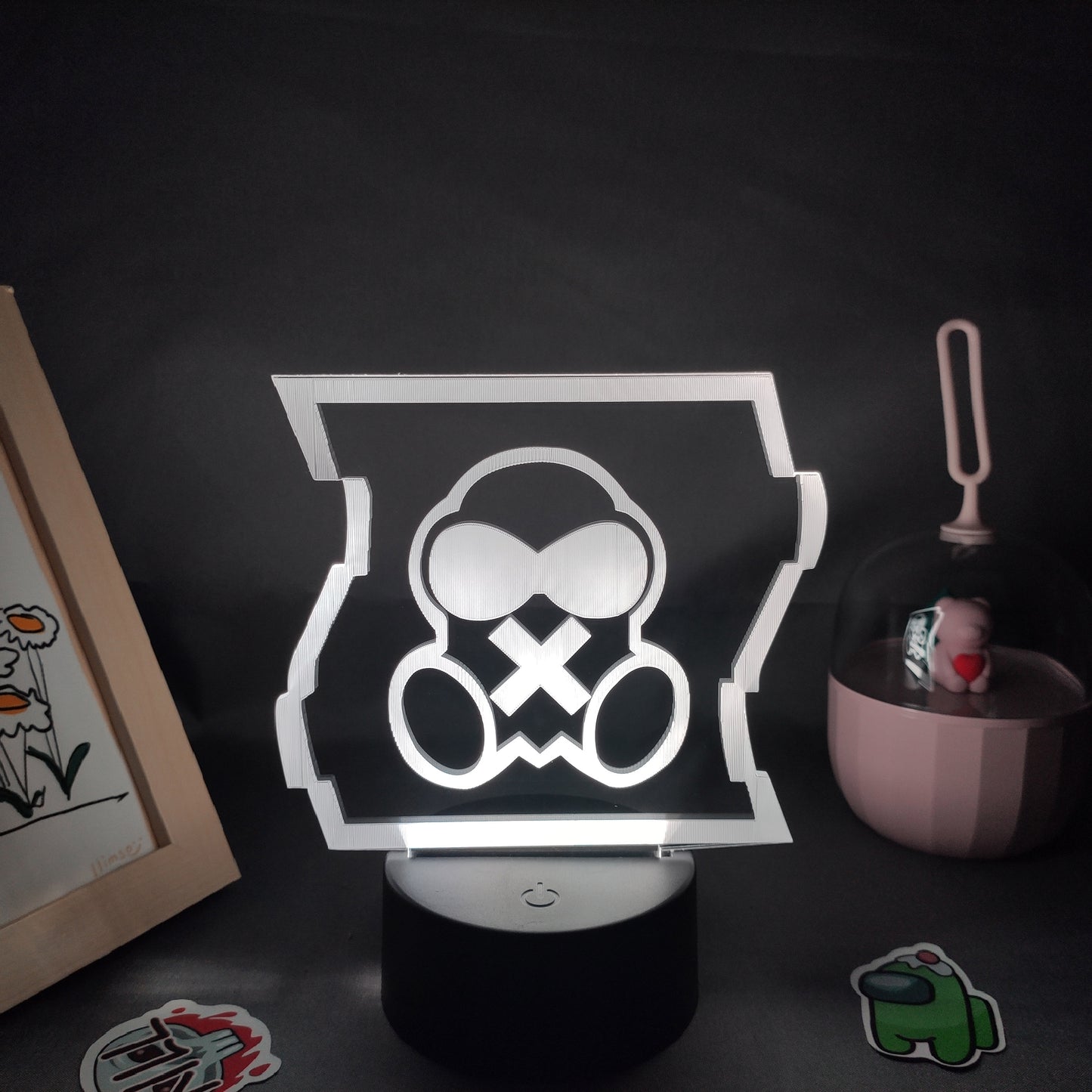 Game Rainbow Six COD Gas Mask 3D Lamps Led RGB Neon Night Light Birthday Cool Gift For Friend Bed Room Table Colorful Decoration