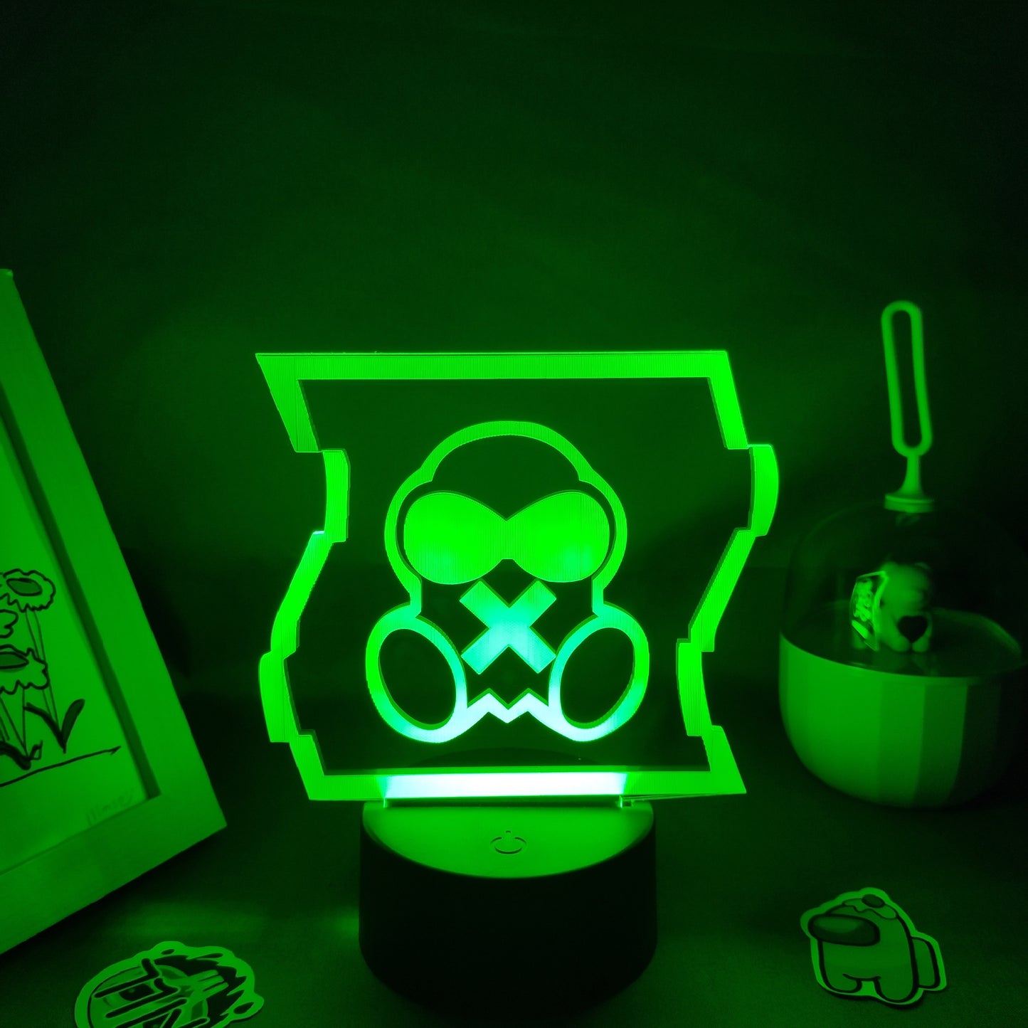 Game Rainbow Six COD Gas Mask 3D Lamps Led RGB Neon Night Light Birthday Cool Gift For Friend Bed Room Table Colorful Decoration
