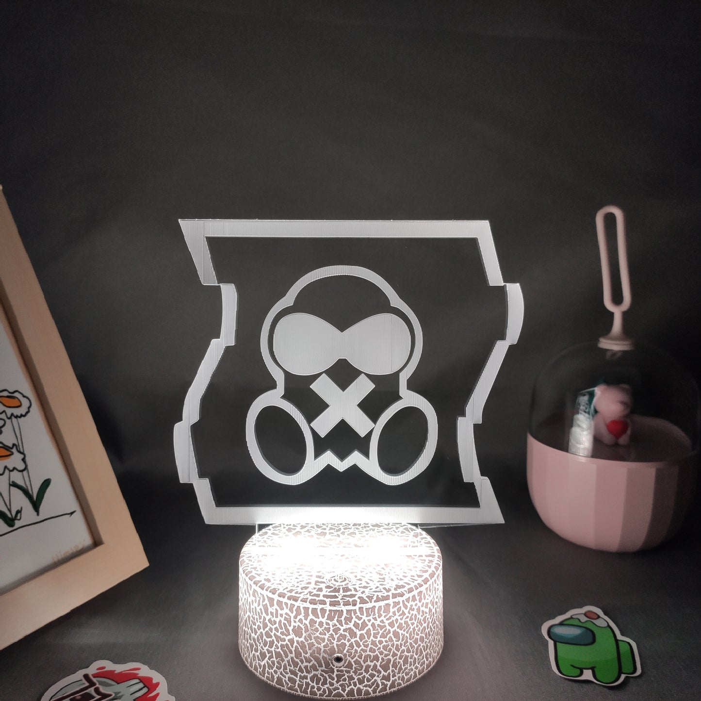 Game Rainbow Six COD Gas Mask 3D Lamps Led RGB Neon Night Light Birthday Cool Gift For Friend Bed Room Table Colorful Decoration