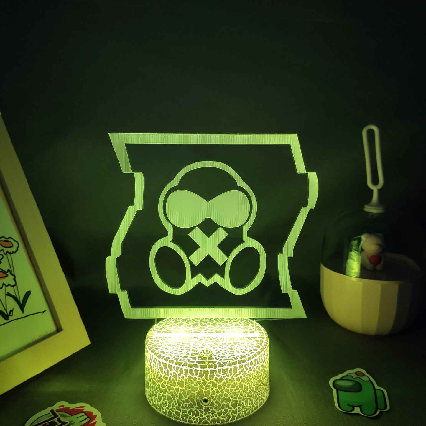 Game Rainbow Six COD Gas Mask 3D Lamps Led RGB Neon Night Light Birthday Cool Gift For Friend Bed Room Table Colorful Decoration