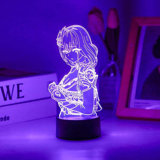Raiden Shogun Genshin Impact Nilou 3D Led Night Lamp For Kids Anime Light Room Decor Base And Acrylic Board Are Sold Separately