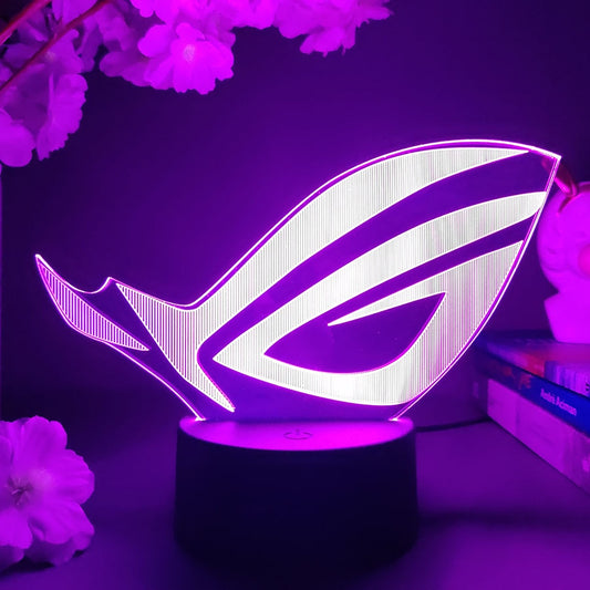 ROG 3D LED Lamp Cool Gaming Room Setup Lighting Decoration for Gamers Bedroom Cute Room Decor Game Logo Lamps Republic of Game