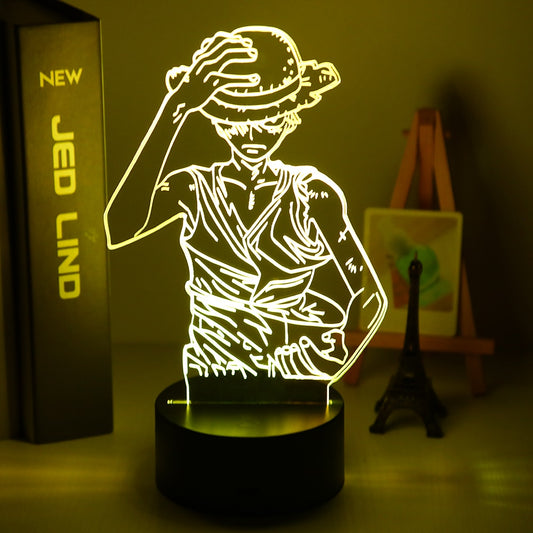 ONE PIECE Anime Night 3D LED Lamp Night Lamp Desktop 7/16 Color Touch Color Changing Light Children Toy Birthday Christmas Gifts