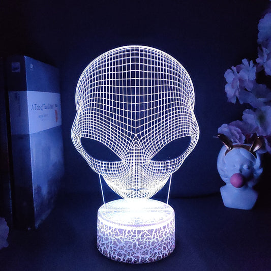 3D Visual ET Pop-eyed Alien Shape Lamp Nightlight Hologram Lighting Effect Desk Ornament Cool Gift for Kids Friends Birthday