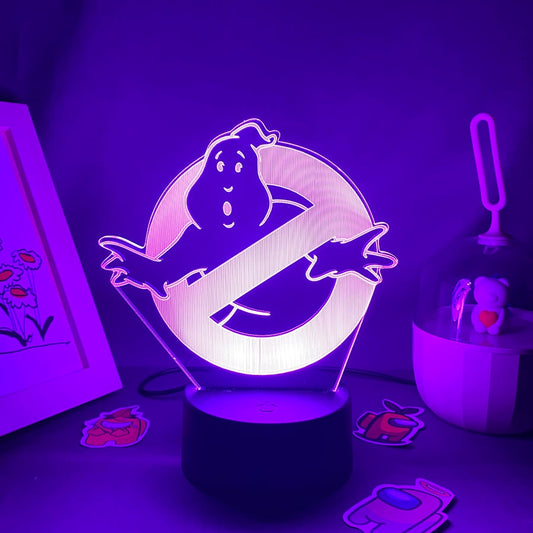 Hot Movie Ghostbuster 3D Led Neon Night Lights Colorful Gift For friends Bedroom Bedside Table Decor Ghostbuster Logo Lava Lamps