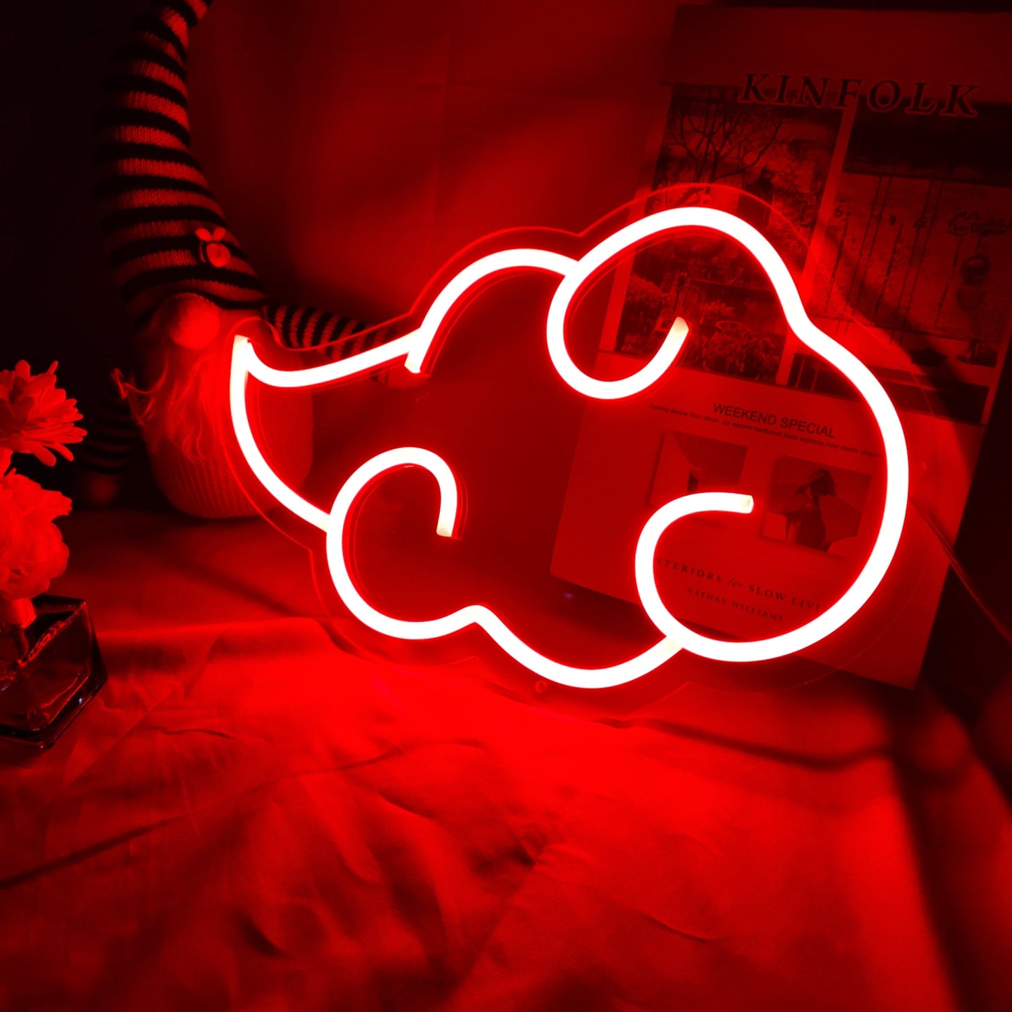 Anime Cloud Neon Sign Dimmable Cool LED Neon Lights Signs USB Powered for Bedroom Kids Game Room Party Wall Decor