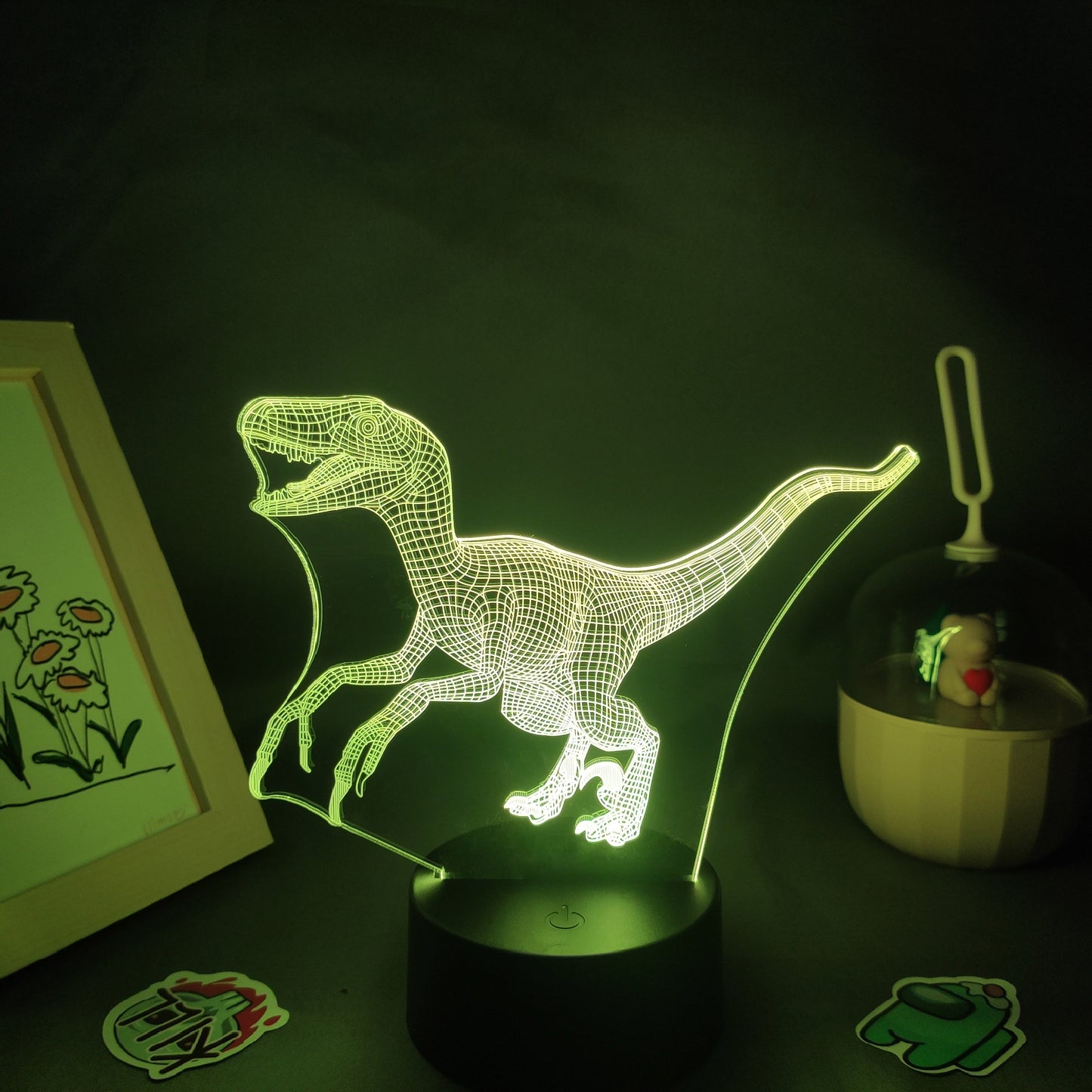 Animal Dinosaur Velociraptor Raptor 3D LED Neon Lamps RGB Night Lights Birthday Gifts For Kids Child Bedroom Bedside Table Decor