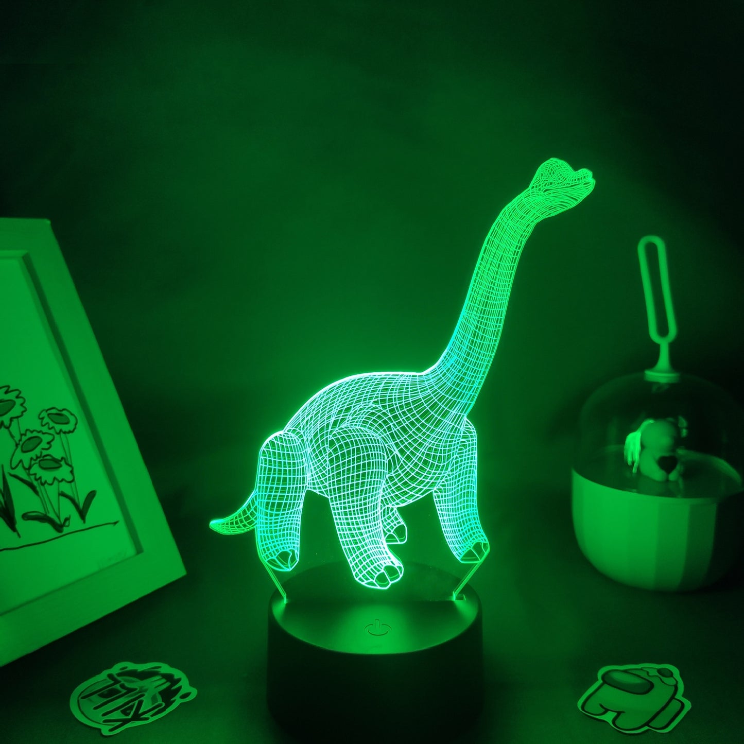 Animal Dinosaur Brachiosaurus 3D LED Neon Lamps RGB Night Lights Birthday Gifts For Kids Childs Bedroom Bedside Table Decoration