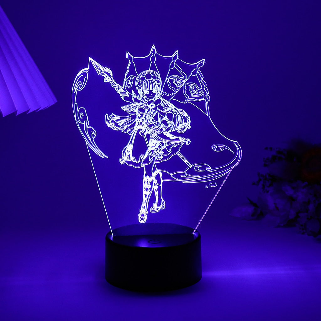 Genshin Impact Anime Night Light Game Figure Yunjin Lamp Shenhe Room Decor Kids Gift Acrylic Board And Base Are Sold Separately