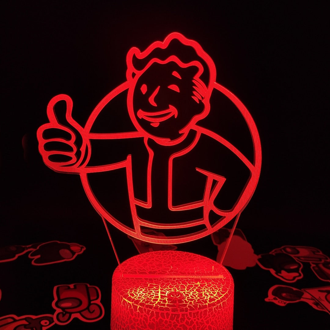 Fallout Pip Boy Game Mark 3D LED Illusion Night Lights Creative Gift for friend lava lamp bedroom bedside Table Desk Decoration