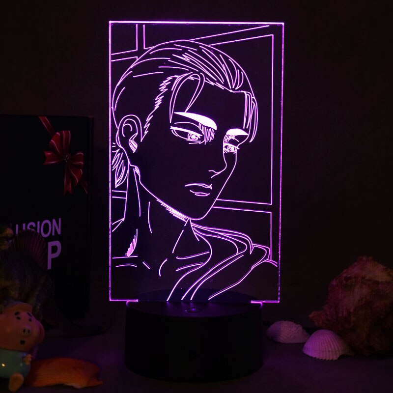 Newest Attack On Titan Lights Anime LED Night Lamps Acrylic USB 3D Figure Bedside Manga Table Lamp For Kids Bedroom Room Decor