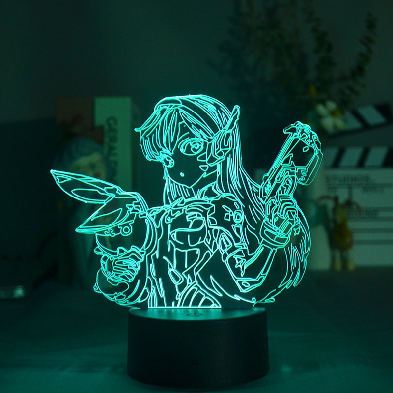 Game Overwatch DVA Figurine 3D Illusion Lamp Computer Room Desktop Otaku Light Home Decoration Holiday Atmosphere Lighting Decor