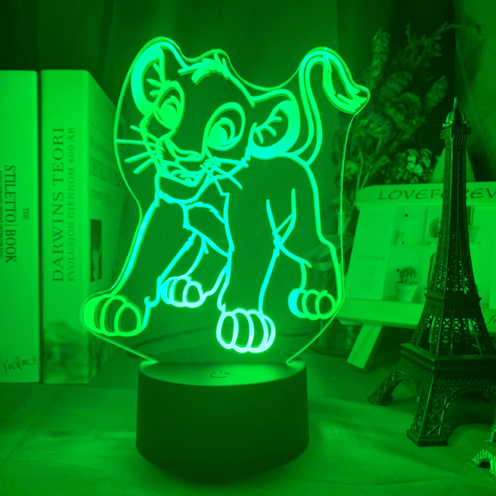 Lion 3d Night Light Children's Room Desk Bedside Led Colorful Variable Night Lamp Battery Usb Children's Gift Kids Lamp