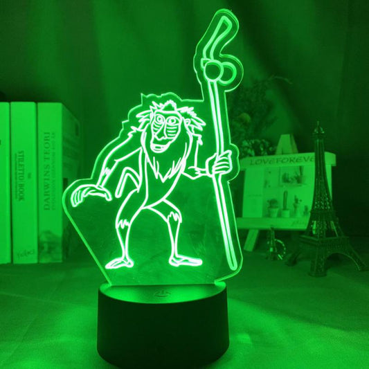 Lion 3d Night Light Children's Room Desk Bedside Led Colorful Variable Night Lamp Battery Usb Children's Gift Kids Lamp