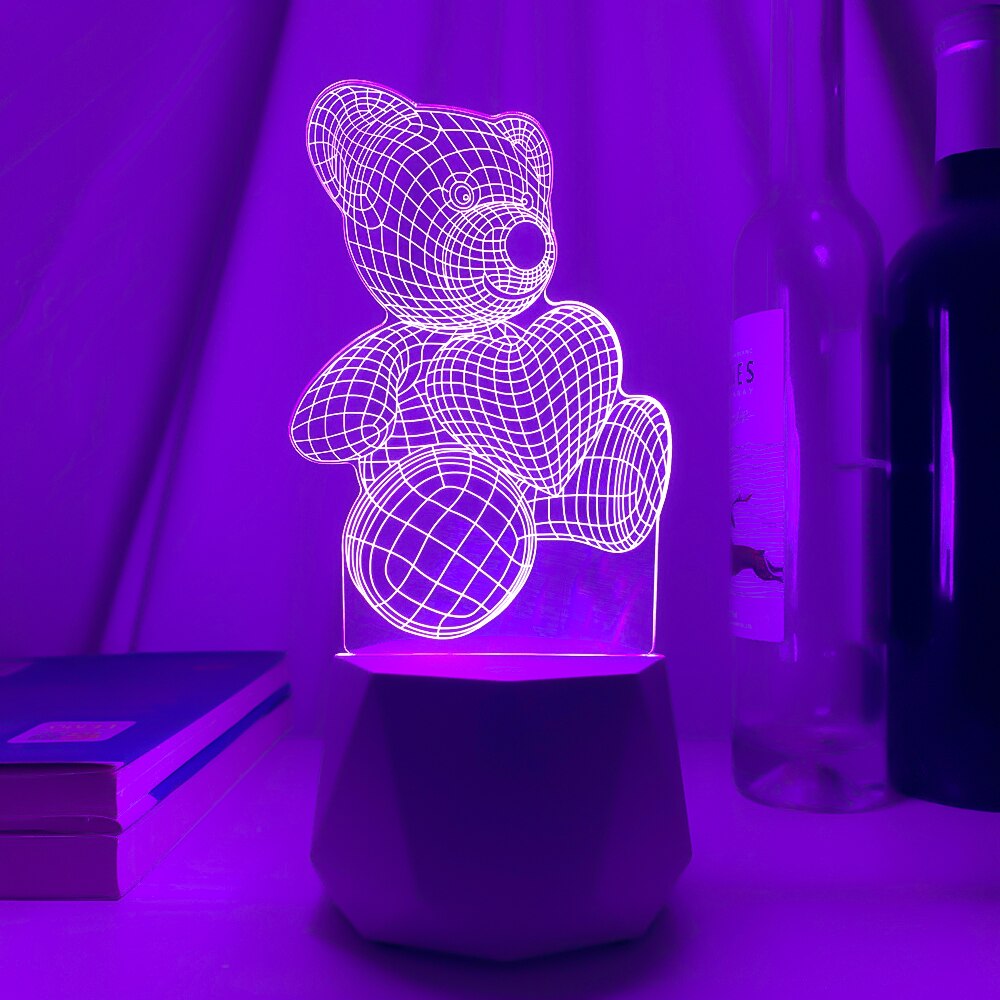 Bluetooth speaker Led Lamps 3D Night Light Valentine's Day Gifts for Home Decoration Usb Battery 3d Illusion Lamp Wedding Souven