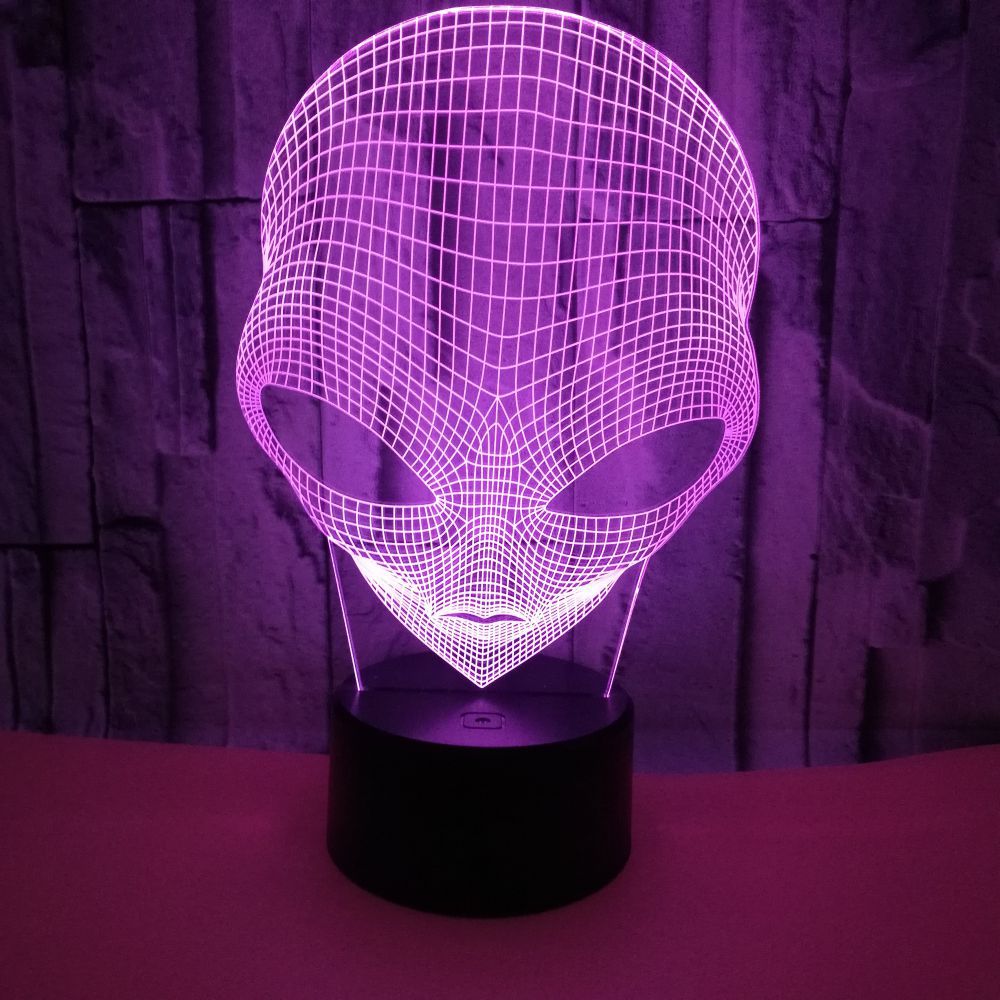 Alien 3D Hologram Illusion Unique Lamp  Acrylic Night Light With Touch Switch Table Lamp 7 Colors Changing Decor Gift Birthday