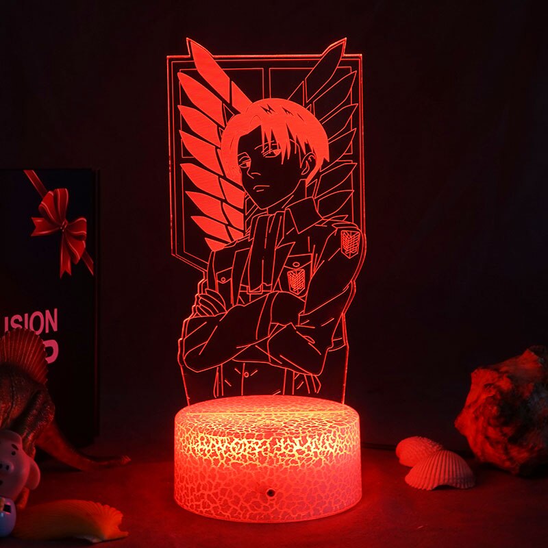 Newest Attack On Titan Lights Anime LED Night Lamps Acrylic USB 3D Figure Bedside Manga Table Lamp For Kids Bedroom Room Decor