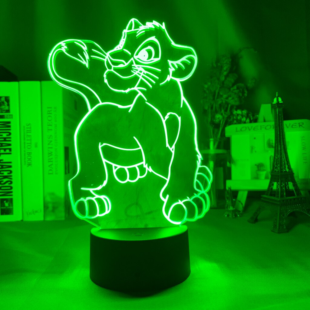 Lion 3d Night Light Children's Room Desk Bedside Led Colorful Variable Night Lamp Battery Usb Children's Gift Kids Lamp