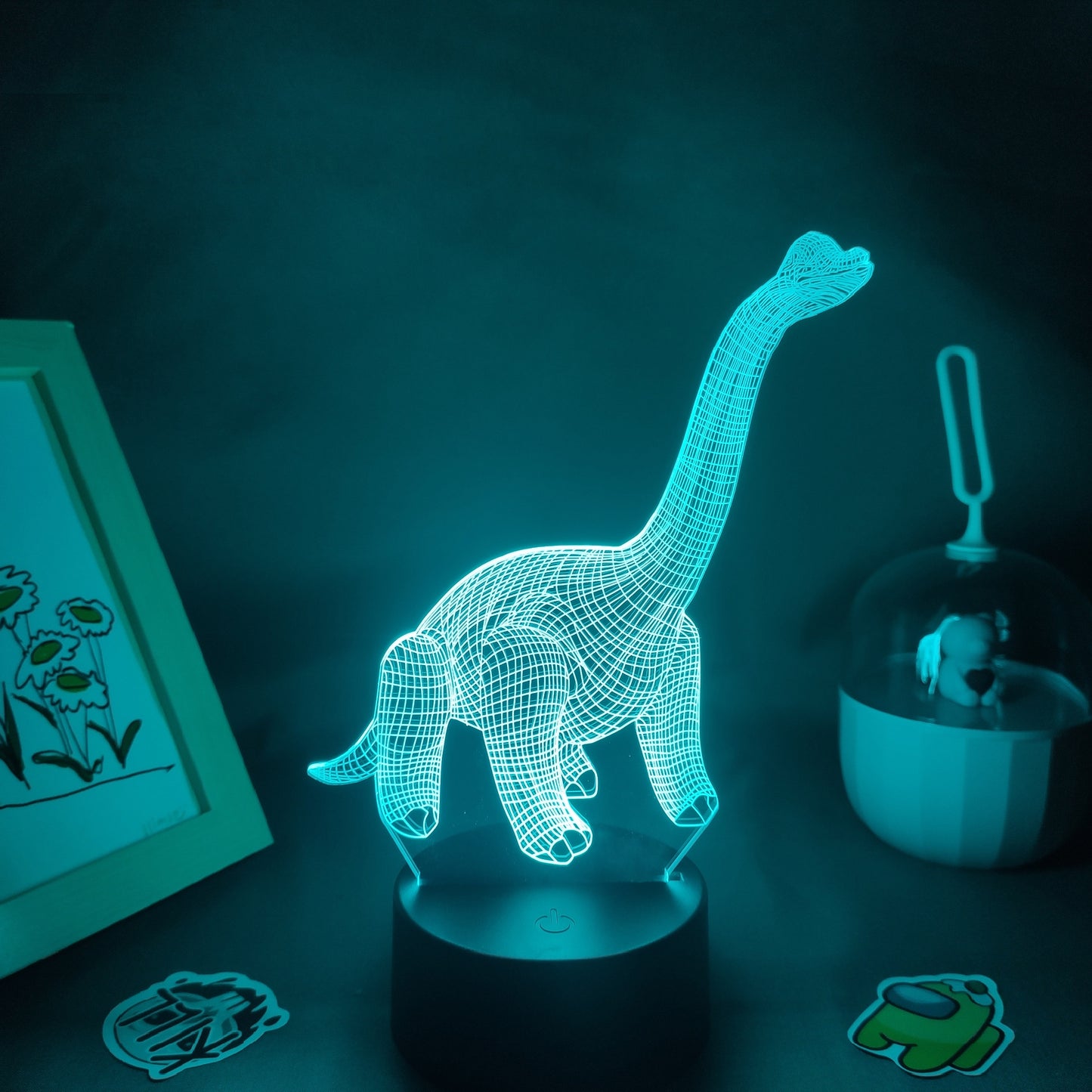 Animal Dinosaur Brachiosaurus 3D LED Neon Lamps RGB Night Lights Birthday Gifts For Kids Childs Bedroom Bedside Table Decoration