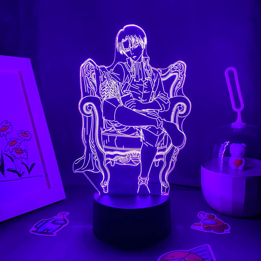 Anime Attack on Titan Figure Levi King Led Night Lights Friends Gifts Manga 3D Lava Lamp Bedroom Table Decor Shingeki no Kyojin