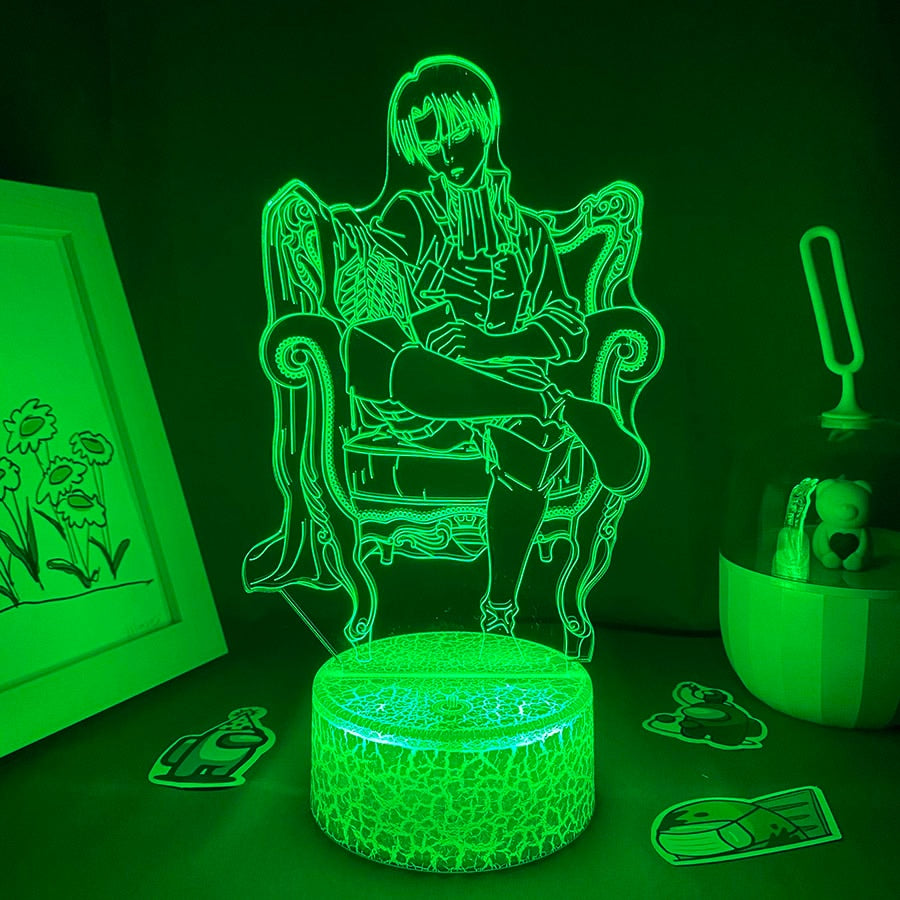 Anime Attack on Titan Figure Levi King Led Night Lights Friends Gifts Manga 3D Lava Lamp Bedroom Table Decor Shingeki no Kyojin