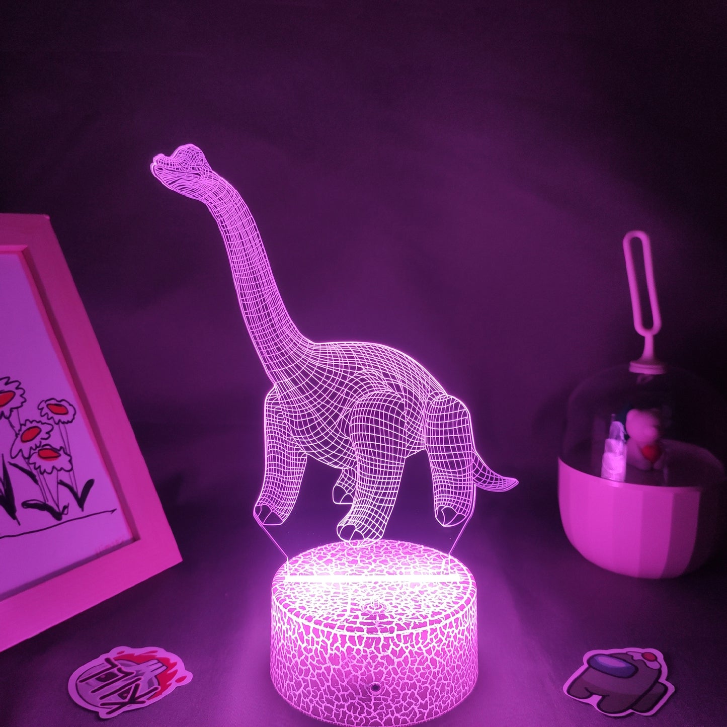 Animal Dinosaur Brachiosaurus 3D LED Neon Lamps RGB Night Lights Birthday Gifts For Kids Childs Bedroom Bedside Table Decoration