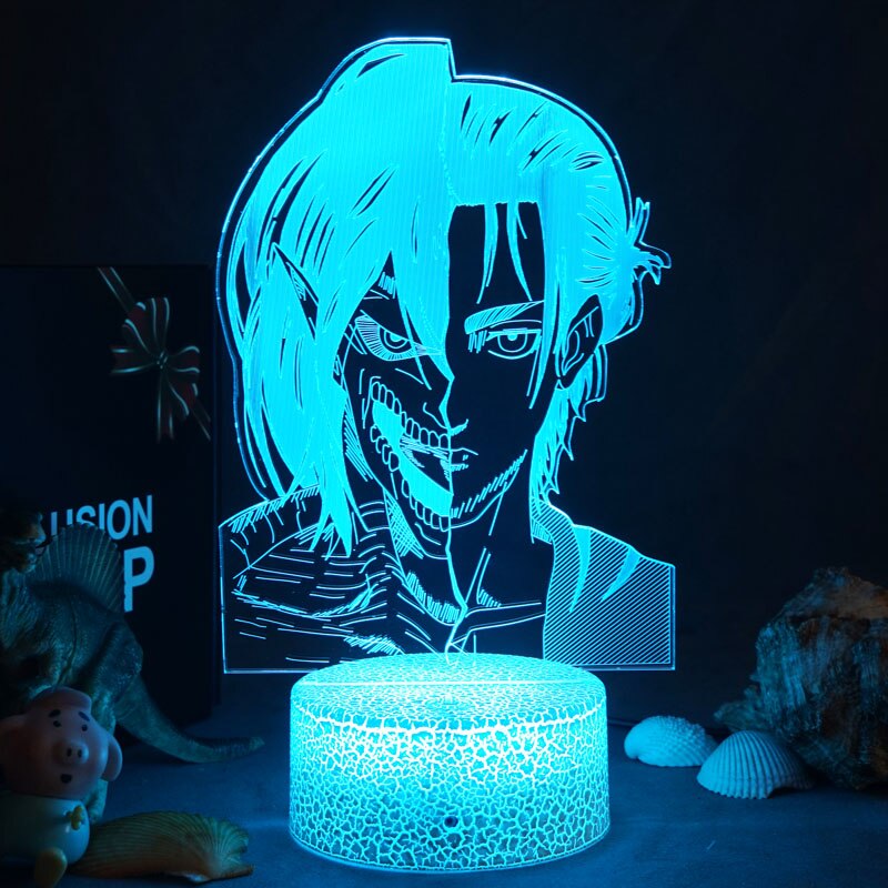 Newest Attack On Titan Lights Anime LED Night Lamps Acrylic USB 3D Figure Bedside Manga Table Lamp For Kids Bedroom Room Decor