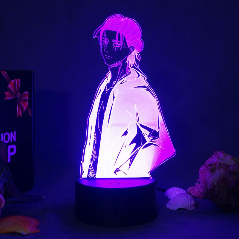 Newest Attack On Titan Lights Anime LED Night Lamps Acrylic USB 3D Figure Bedside Manga Table Lamp For Kids Bedroom Room Decor