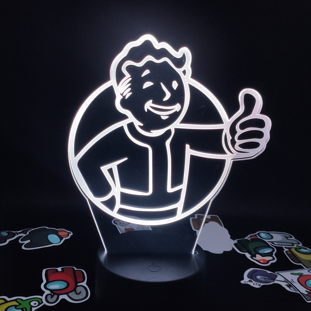 Fallout Pip Boy Game Mark 3D LED Illusion Night Lights Creative Gift for friend lava lamp bedroom bedside Table Desk Decoration