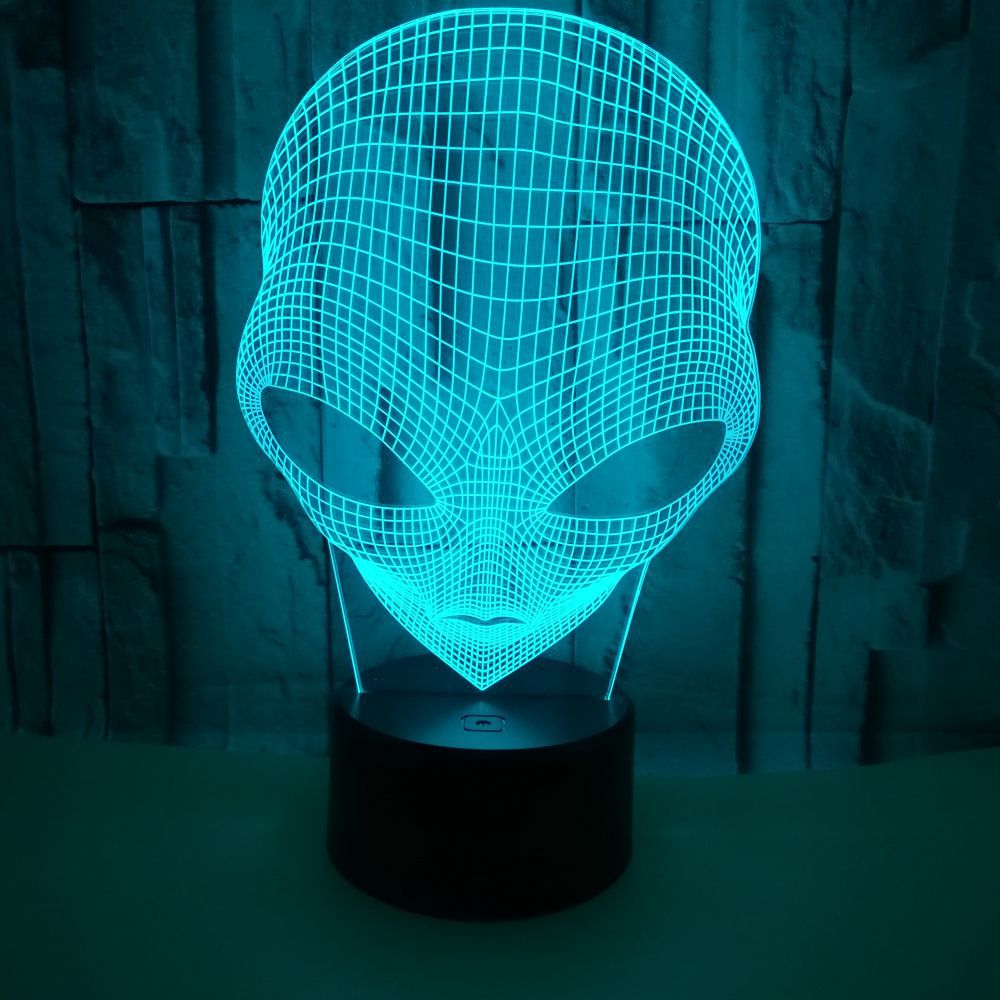 Alien 3D Hologram Illusion Unique Lamp  Acrylic Night Light With Touch Switch Table Lamp 7 Colors Changing Decor Gift Birthday