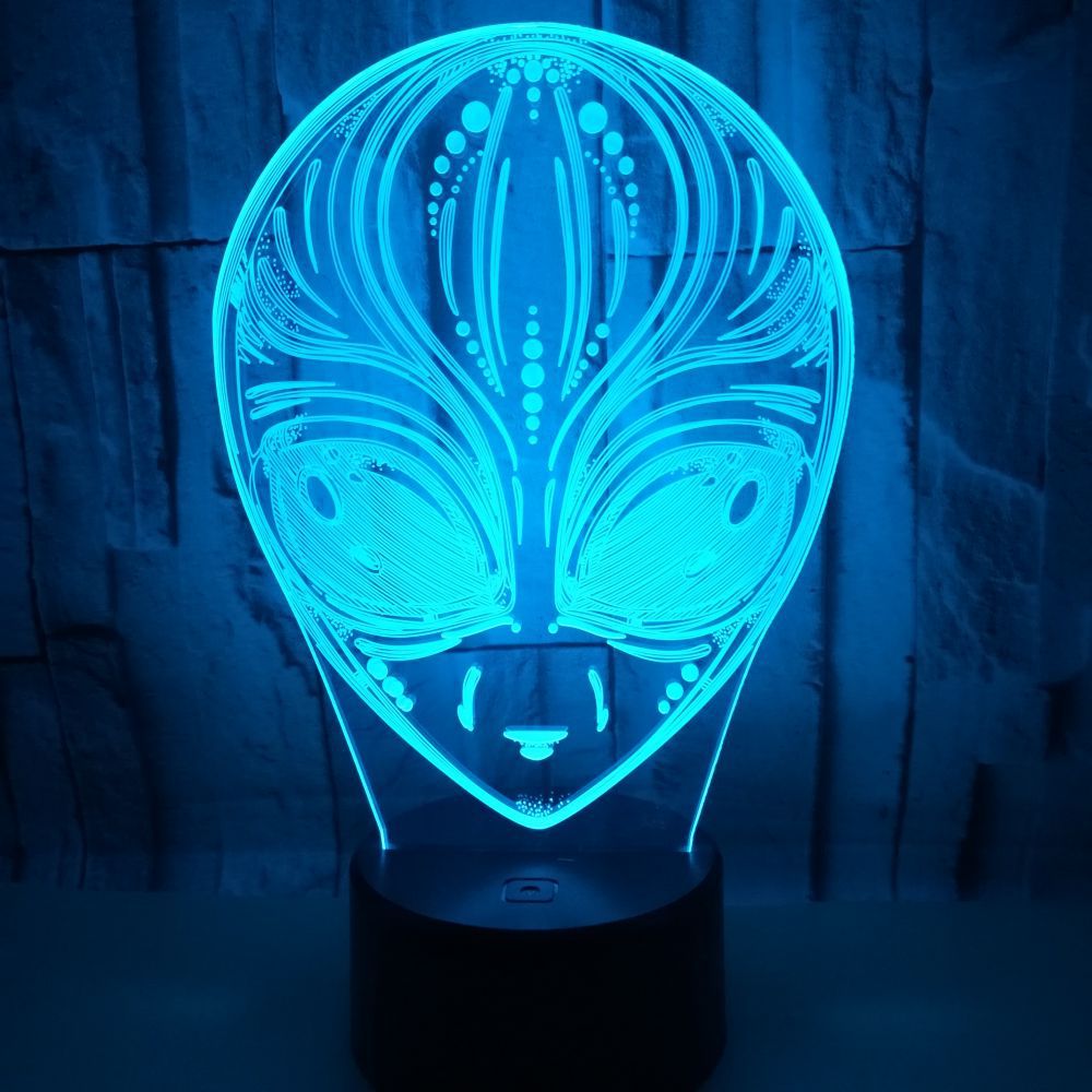 Alien 3D Hologram Illusion Unique Lamp  Acrylic Night Light With Touch Switch Table Lamp 7 Colors Changing Decor Gift Birthday