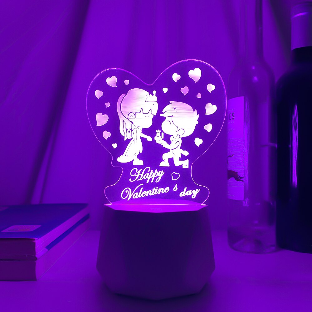 Bluetooth speaker Led Lamps 3D Night Light Valentine's Day Gifts for Home Decoration Usb Battery 3d Illusion Lamp Wedding Souven