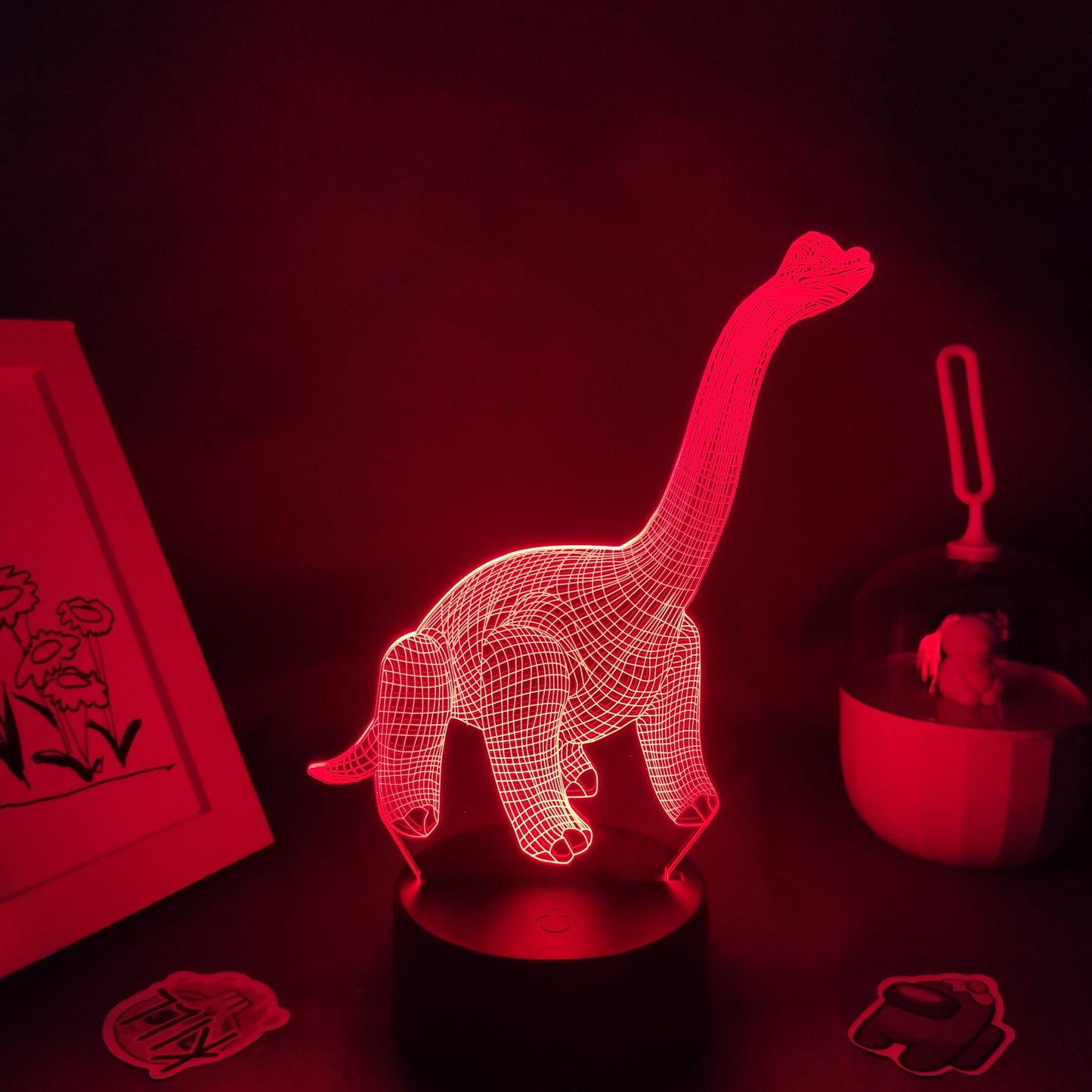 Animal Dinosaur Brachiosaurus 3D LED Neon Lamps RGB Night Lights Birthday Gifts For Kids Childs Bedroom Bedside Table Decoration