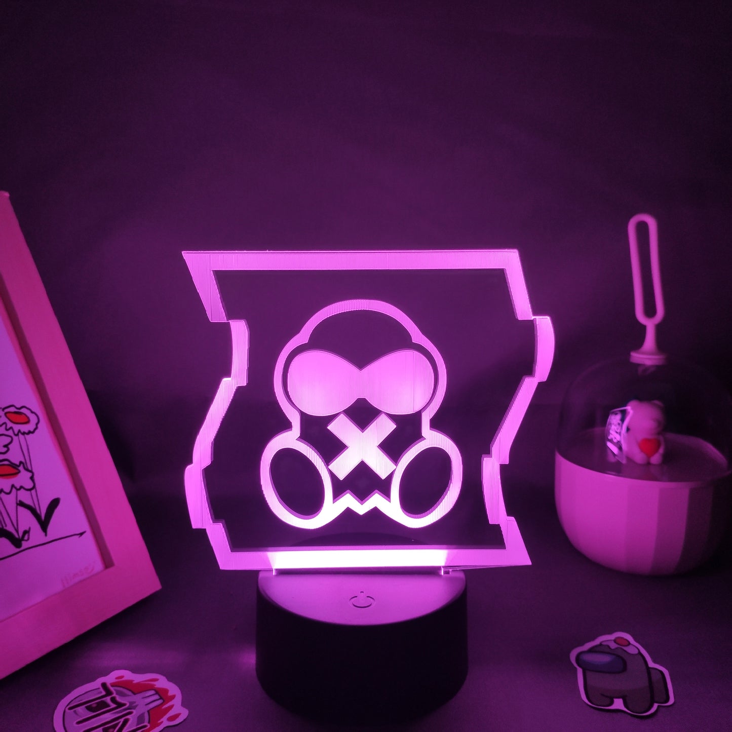 Game Rainbow Six COD Gas Mask 3D Lamps Led RGB Neon Night Light Birthday Cool Gift For Friend Bed Room Table Colorful Decoration
