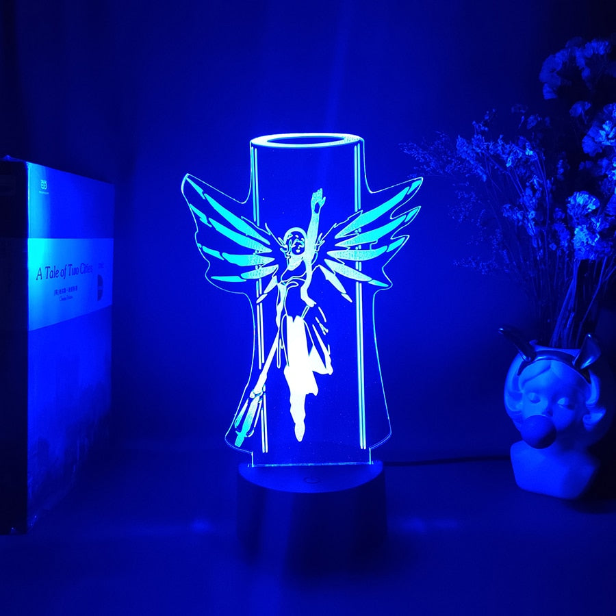 Game Overwatch DVA Figurine 3D Illusion Lamp Computer Room Desktop Otaku Light Home Decoration Holiday Atmosphere Lighting Decor