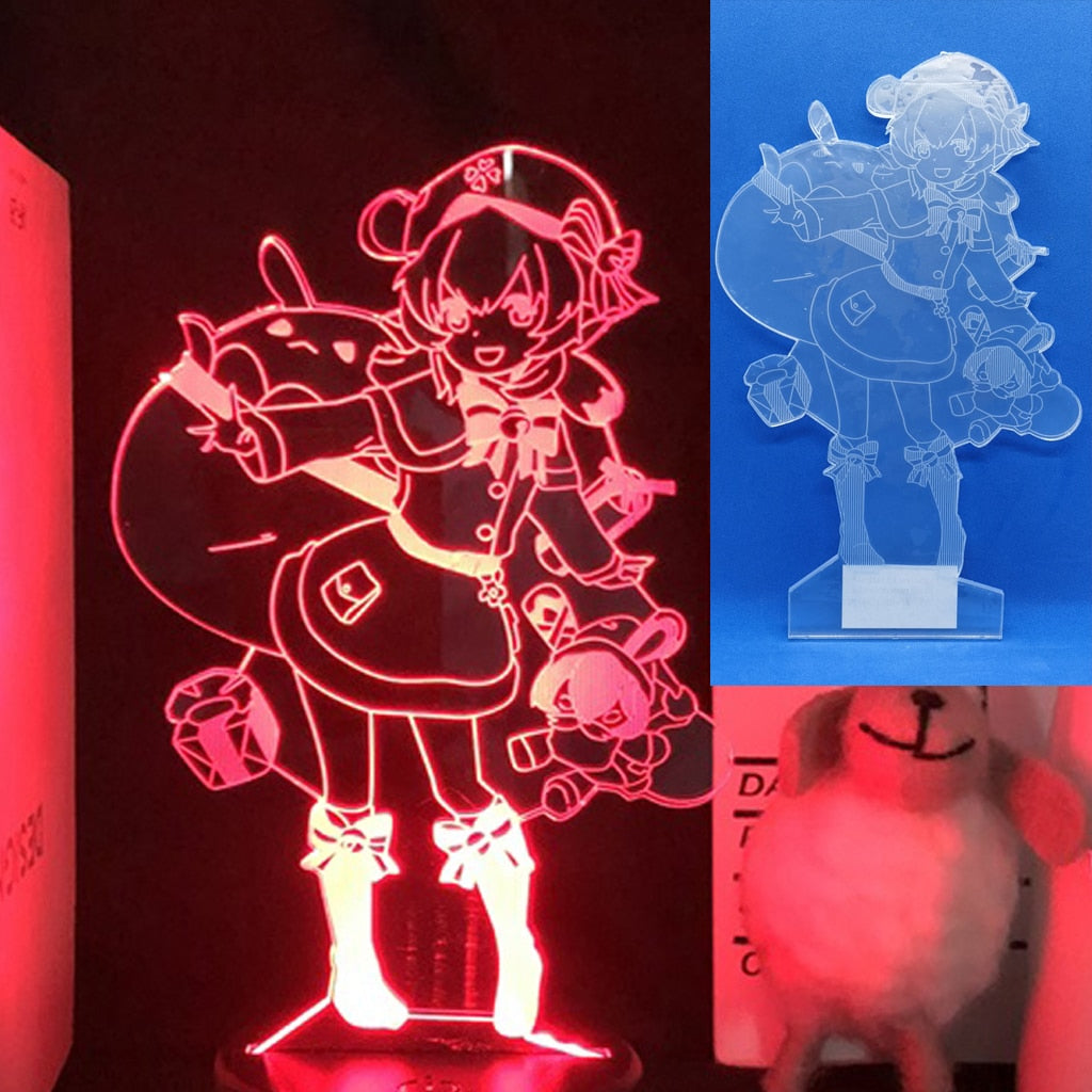 Genshin Impact Anime Night Light Game Figure Yunjin Lamp Shenhe Room Decor Kids Gift Acrylic Board And Base Are Sold Separately