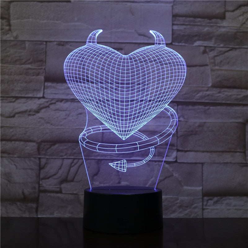 Valentine's Day Gifts 3D Lamp Illusion LED Night Light I LOVE YOU Romantic Love Lights Present for Girls Lady  Bedroom Decor