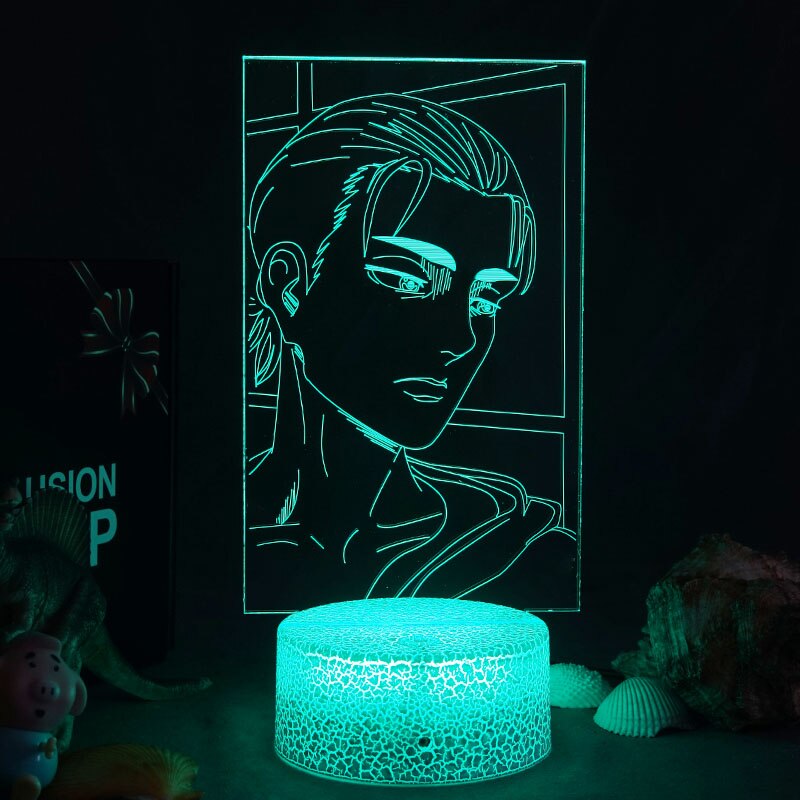 Newest Attack On Titan Lights Anime LED Night Lamps Acrylic USB 3D Figure Bedside Manga Table Lamp For Kids Bedroom Room Decor