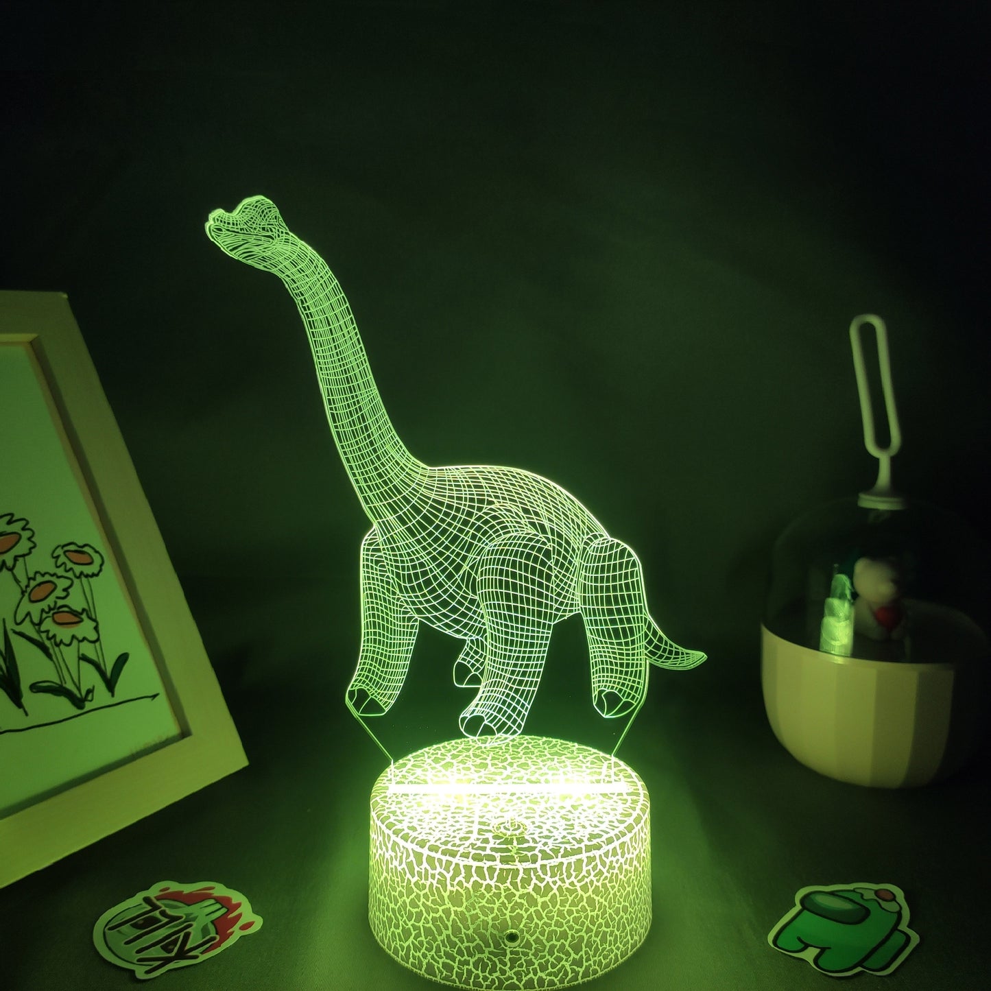 Animal Dinosaur Brachiosaurus 3D LED Neon Lamps RGB Night Lights Birthday Gifts For Kids Childs Bedroom Bedside Table Decoration