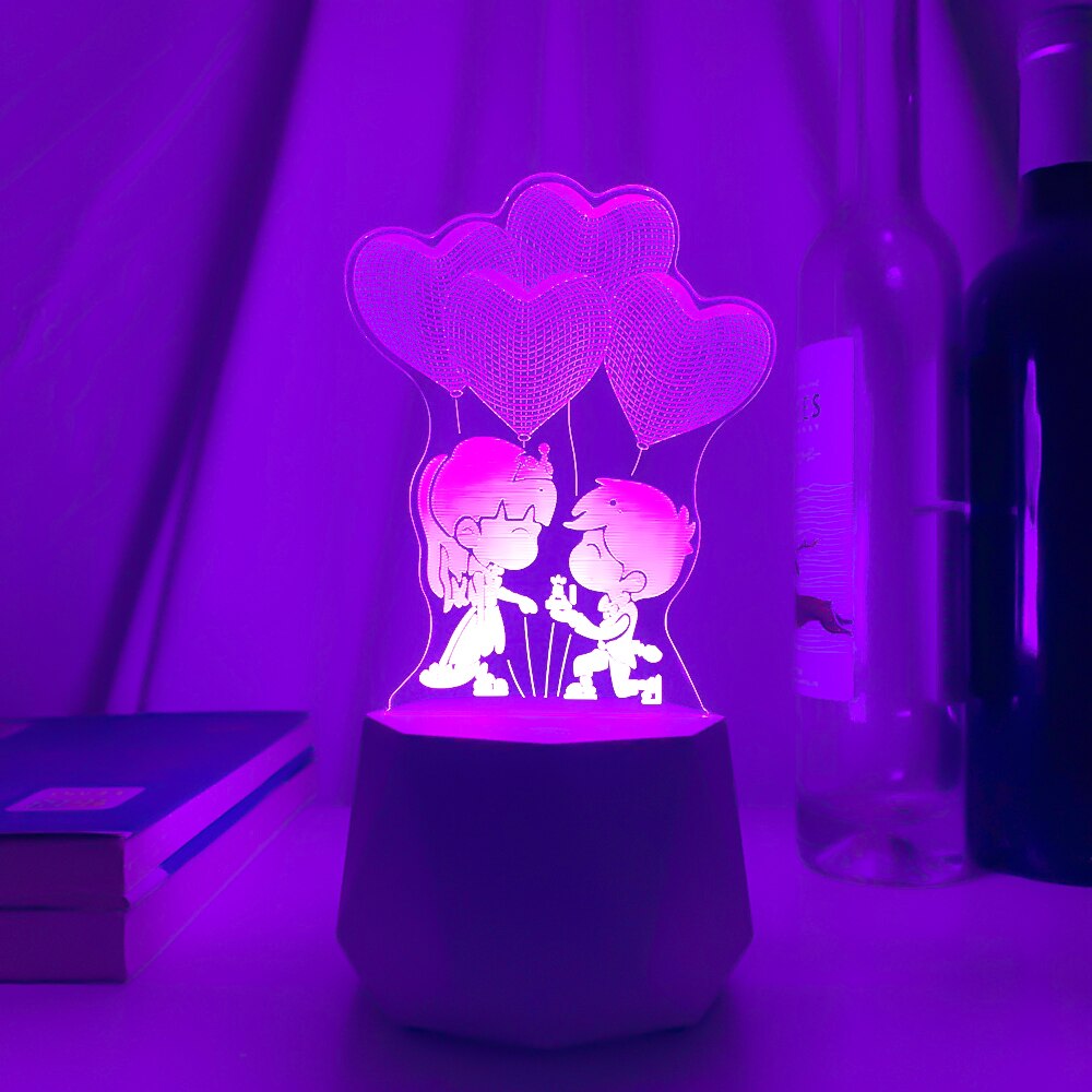 Bluetooth speaker Led Lamps 3D Night Light Valentine's Day Gifts for Home Decoration Usb Battery 3d Illusion Lamp Wedding Souven