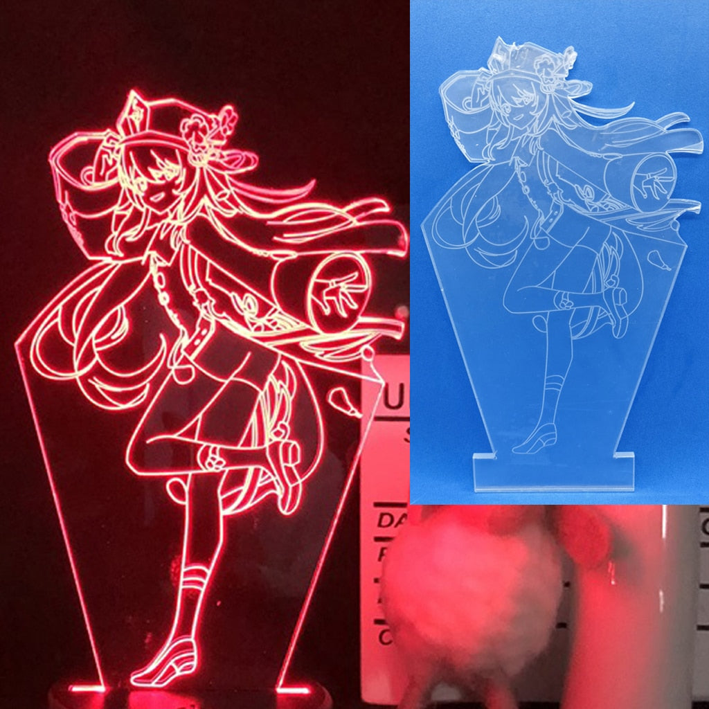 Genshin Impact Anime Night Light Game Figure Yunjin Lamp Shenhe Room Decor Kids Gift Acrylic Board And Base Are Sold Separately